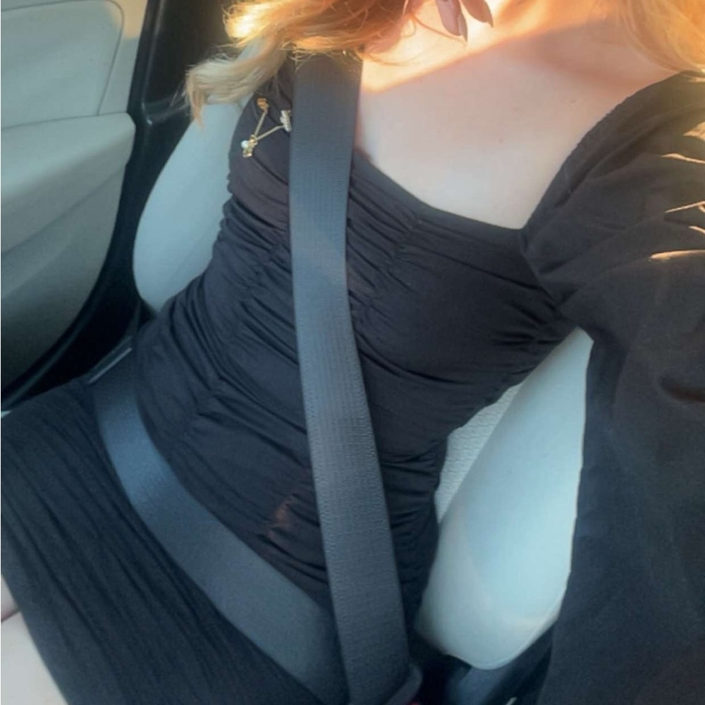 PrettyLittleThing Black Ruched Dress
